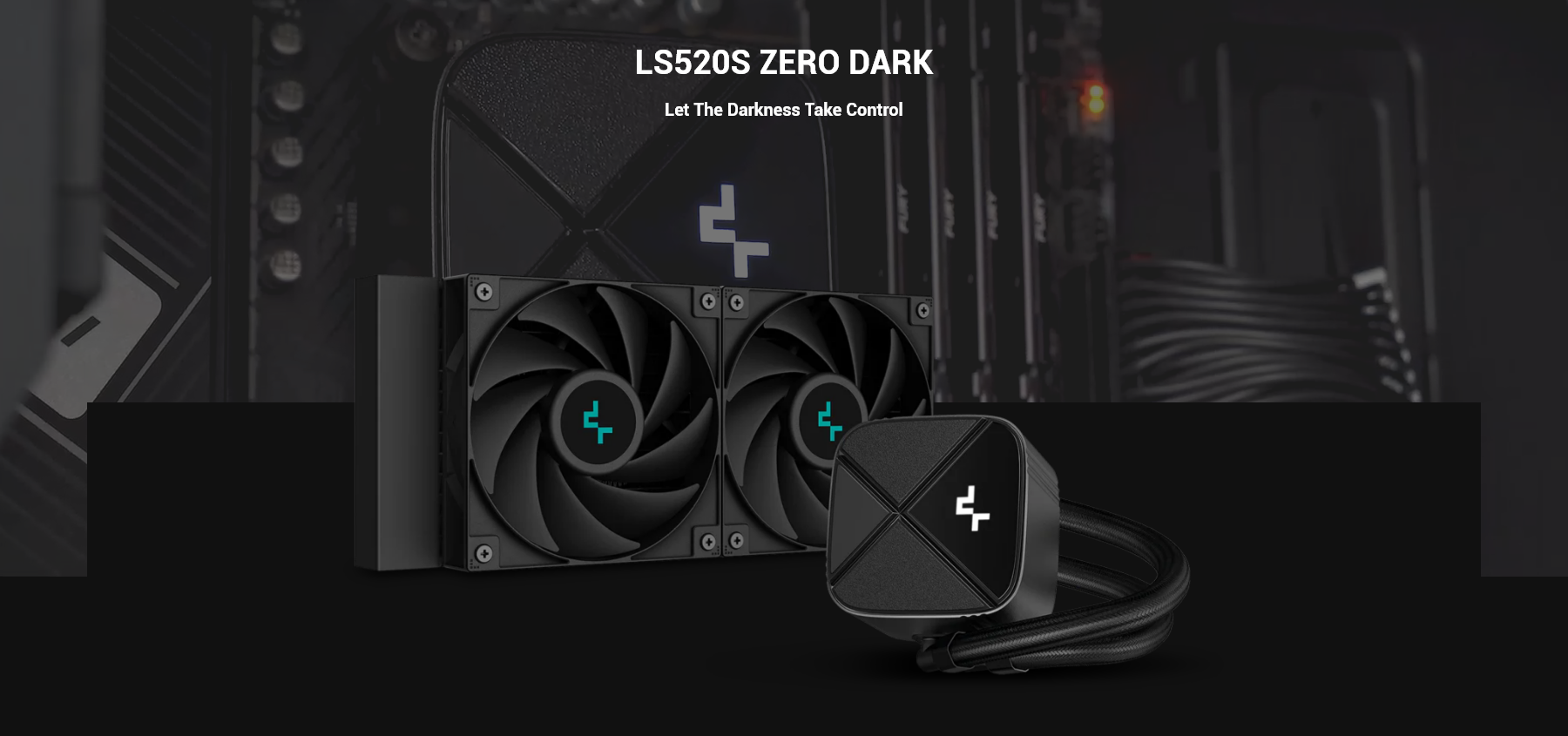 A large marketing image providing additional information about the product DeepCool LS520S Zero Dark 240mm AIO Liquid CPU Cooler - Black - Additional alt info not provided